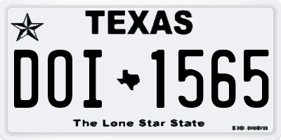 TX license plate DOI1565