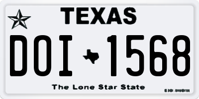 TX license plate DOI1568