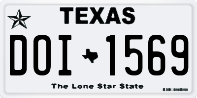 TX license plate DOI1569