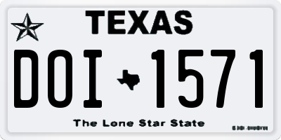 TX license plate DOI1571