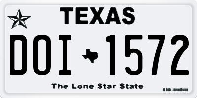 TX license plate DOI1572
