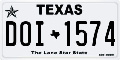 TX license plate DOI1574