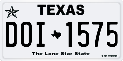 TX license plate DOI1575