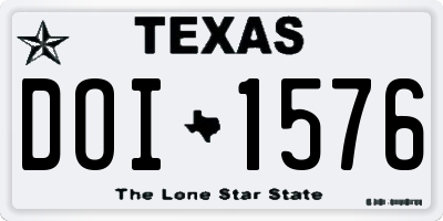TX license plate DOI1576