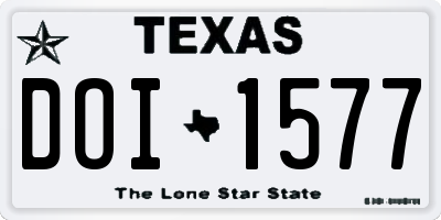 TX license plate DOI1577