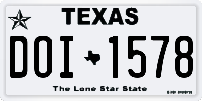 TX license plate DOI1578