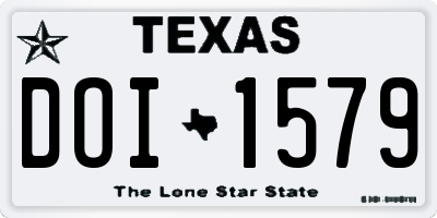 TX license plate DOI1579