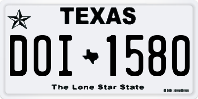 TX license plate DOI1580