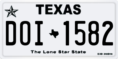 TX license plate DOI1582
