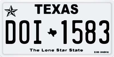 TX license plate DOI1583