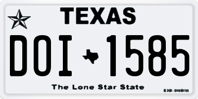 TX license plate DOI1585