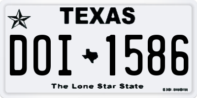 TX license plate DOI1586