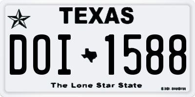 TX license plate DOI1588