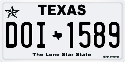 TX license plate DOI1589