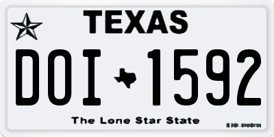 TX license plate DOI1592