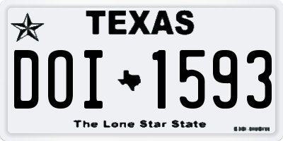 TX license plate DOI1593
