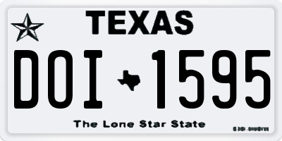 TX license plate DOI1595