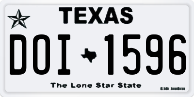TX license plate DOI1596