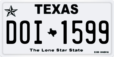 TX license plate DOI1599