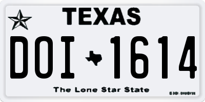 TX license plate DOI1614