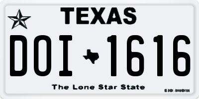 TX license plate DOI1616