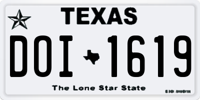 TX license plate DOI1619