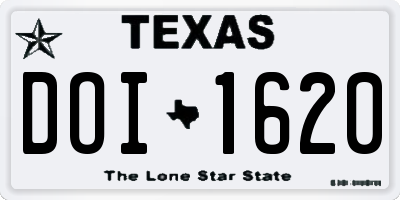 TX license plate DOI1620