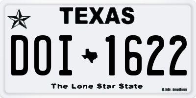 TX license plate DOI1622