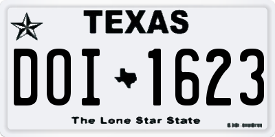TX license plate DOI1623