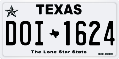 TX license plate DOI1624
