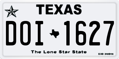 TX license plate DOI1627
