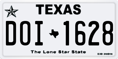 TX license plate DOI1628