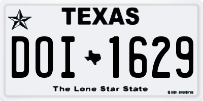 TX license plate DOI1629