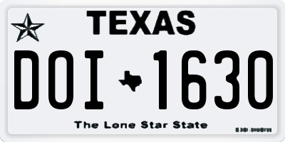 TX license plate DOI1630