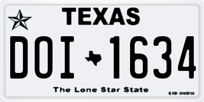 TX license plate DOI1634