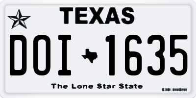 TX license plate DOI1635