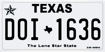 TX license plate DOI1636