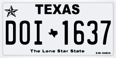 TX license plate DOI1637