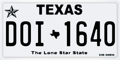 TX license plate DOI1640