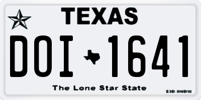 TX license plate DOI1641