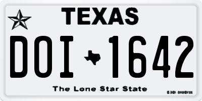 TX license plate DOI1642