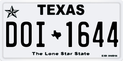 TX license plate DOI1644