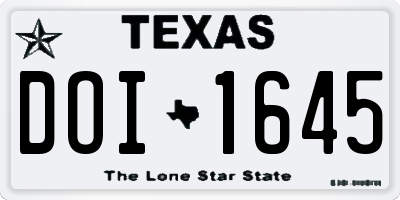 TX license plate DOI1645