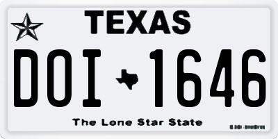 TX license plate DOI1646