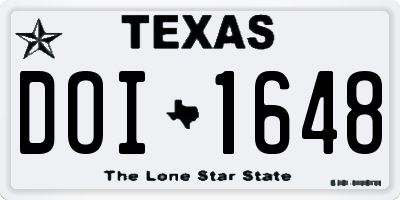 TX license plate DOI1648