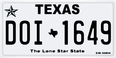 TX license plate DOI1649