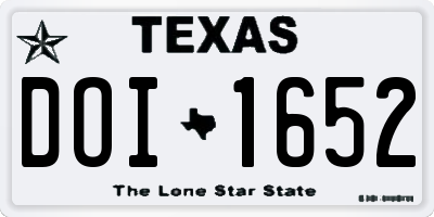 TX license plate DOI1652