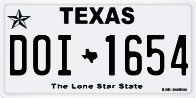 TX license plate DOI1654