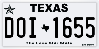 TX license plate DOI1655