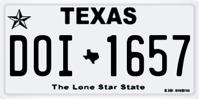 TX license plate DOI1657
